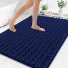 image:imageSmiry Bathroom Toilet Rugs U Shaped 24x20 Extra Soft Absorbent Non Slip Rubber Backing Chenille Contour Bath Rugs for Toilet Machine Washable Contoured Bath Mats Navy BlueNavy Blue
