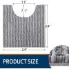 image:imageSmiry Bathroom Toilet Rugs U Shaped 24x20 Extra Soft Absorbent Non Slip Rubber Backing Chenille Contour Bath Rugs for Toilet Machine Washable Contoured Bath Mats Navy BlueGrey