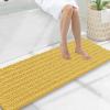 image:imageSmiry Bathroom Toilet Rugs U Shaped 24x20 Extra Soft Absorbent Non Slip Rubber Backing Chenille Contour Bath Rugs for Toilet Machine Washable Contoured Bath Mats Navy BlueYellow