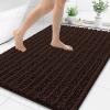 image:imageSmiry Bathroom Toilet Rugs U Shaped 24x20 Extra Soft Absorbent Non Slip Rubber Backing Chenille Contour Bath Rugs for Toilet Machine Washable Contoured Bath Mats Navy BlueBrown