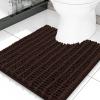 image:imageSmiry Bathroom Toilet Rugs U Shaped 24x20 Extra Soft Absorbent Non Slip Rubber Backing Chenille Contour Bath Rugs for Toilet Machine Washable Contoured Bath Mats Navy BlueBrown