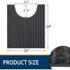 image:imageSmiry Bathroom Toilet Rugs U Shaped 24x20 Extra Soft Absorbent Non Slip Rubber Backing Chenille Contour Bath Rugs for Toilet Machine Washable Contoured Bath Mats Navy BlueDark Grey