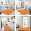 image:imageSmiry Bathroom Toilet Rugs U Shaped 24x20 Extra Soft Absorbent Non Slip Rubber Backing Chenille Contour Bath Rugs for Toilet Machine Washable Contoured Bath Mats Navy BlueOrange