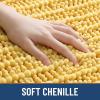 image:imageSmiry Bathroom Toilet Rugs U Shaped 24x20 Extra Soft Absorbent Non Slip Rubber Backing Chenille Contour Bath Rugs for Toilet Machine Washable Contoured Bath Mats Navy BlueYellow