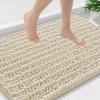 image:imageSmiry Bathroom Toilet Rugs U Shaped 24x20 Extra Soft Absorbent Non Slip Rubber Backing Chenille Contour Bath Rugs for Toilet Machine Washable Contoured Bath Mats Navy BlueSand