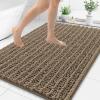 image:imageSmiry Bathroom Toilet Rugs U Shaped 24x20 Extra Soft Absorbent Non Slip Rubber Backing Chenille Contour Bath Rugs for Toilet Machine Washable Contoured Bath Mats Navy BlueCamel