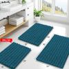image:imageSmiry Bathroom Toilet Rugs U Shaped 24x20 Extra Soft Absorbent Non Slip Rubber Backing Chenille Contour Bath Rugs for Toilet Machine Washable Contoured Bath Mats Navy BluePeacock Blue