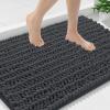 image:imageSmiry Bathroom Toilet Rugs U Shaped 24x20 Extra Soft Absorbent Non Slip Rubber Backing Chenille Contour Bath Rugs for Toilet Machine Washable Contoured Bath Mats Navy BlueDark Grey