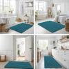 image:imageSmiry Bathroom Toilet Rugs U Shaped 24x20 Extra Soft Absorbent Non Slip Rubber Backing Chenille Contour Bath Rugs for Toilet Machine Washable Contoured Bath Mats Navy BlueLake Blue