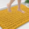 image:imageSmiry Bathroom Toilet Rugs U Shaped 24x20 Extra Soft Absorbent Non Slip Rubber Backing Chenille Contour Bath Rugs for Toilet Machine Washable Contoured Bath Mats Navy BlueGolden Yellow