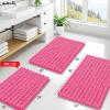 image:imageSmiry Bathroom Toilet Rugs U Shaped 24x20 Extra Soft Absorbent Non Slip Rubber Backing Chenille Contour Bath Rugs for Toilet Machine Washable Contoured Bath Mats Navy BlueHot Pink