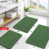 image:imageSmiry Bathroom Toilet Rugs U Shaped 24x20 Extra Soft Absorbent Non Slip Rubber Backing Chenille Contour Bath Rugs for Toilet Machine Washable Contoured Bath Mats Navy BlueOlive Green