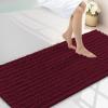 image:imageSmiry Bathroom Toilet Rugs U Shaped 24x20 Extra Soft Absorbent Non Slip Rubber Backing Chenille Contour Bath Rugs for Toilet Machine Washable Contoured Bath Mats Navy BlueBurgundy