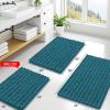 image:imageSmiry Bathroom Toilet Rugs U Shaped 24x20 Extra Soft Absorbent Non Slip Rubber Backing Chenille Contour Bath Rugs for Toilet Machine Washable Contoured Bath Mats Navy BlueLake Blue