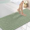 image:imageSmiry Bathroom Toilet Rugs U Shaped 24x20 Extra Soft Absorbent Non Slip Rubber Backing Chenille Contour Bath Rugs for Toilet Machine Washable Contoured Bath Mats Navy BlueSage Green