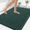 image:imageSmiry Bathroom Toilet Rugs U Shaped 24x20 Extra Soft Absorbent Non Slip Rubber Backing Chenille Contour Bath Rugs for Toilet Machine Washable Contoured Bath Mats Navy BlueGreen