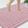 image:imageSmiry Bathroom Toilet Rugs U Shaped 24x20 Extra Soft Absorbent Non Slip Rubber Backing Chenille Contour Bath Rugs for Toilet Machine Washable Contoured Bath Mats Navy BlueDusty Rose