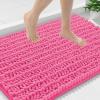 image:imageSmiry Bathroom Toilet Rugs U Shaped 24x20 Extra Soft Absorbent Non Slip Rubber Backing Chenille Contour Bath Rugs for Toilet Machine Washable Contoured Bath Mats Navy BlueHot Pink