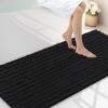 image:imageSmiry Bathroom Toilet Rugs U Shaped 24x20 Extra Soft Absorbent Non Slip Rubber Backing Chenille Contour Bath Rugs for Toilet Machine Washable Contoured Bath Mats Navy BlueBlack