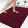 image:imageSmiry Bathroom Toilet Rugs U Shaped 24x20 Extra Soft Absorbent Non Slip Rubber Backing Chenille Contour Bath Rugs for Toilet Machine Washable Contoured Bath Mats Navy BlueBurgundy