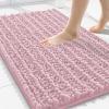 image:imageSmiry Bathroom Toilet Rugs U Shaped 24x20 Extra Soft Absorbent Non Slip Rubber Backing Chenille Contour Bath Rugs for Toilet Machine Washable Contoured Bath Mats Navy BlueDusty Rose