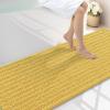image:imageSmiry Bathroom Toilet Rugs U Shaped 24x20 Extra Soft Absorbent Non Slip Rubber Backing Chenille Contour Bath Rugs for Toilet Machine Washable Contoured Bath Mats Navy BlueYellow