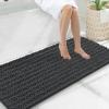 image:imageSmiry Bathroom Toilet Rugs U Shaped 24x20 Extra Soft Absorbent Non Slip Rubber Backing Chenille Contour Bath Rugs for Toilet Machine Washable Contoured Bath Mats Navy BlueDark Grey