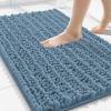 image:imageSmiry Bathroom Toilet Rugs U Shaped 24x20 Extra Soft Absorbent Non Slip Rubber Backing Chenille Contour Bath Rugs for Toilet Machine Washable Contoured Bath Mats Navy BlueGrayish Blue