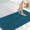 image:imageSmiry Bathroom Toilet Rugs U Shaped 24x20 Extra Soft Absorbent Non Slip Rubber Backing Chenille Contour Bath Rugs for Toilet Machine Washable Contoured Bath Mats Navy BluePeacock Blue