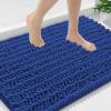 image:imageSmiry Bathroom Toilet Rugs U Shaped 24x20 Extra Soft Absorbent Non Slip Rubber Backing Chenille Contour Bath Rugs for Toilet Machine Washable Contoured Bath Mats Navy BlueRoyal Blue