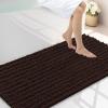 image:imageSmiry Bathroom Toilet Rugs U Shaped 24x20 Extra Soft Absorbent Non Slip Rubber Backing Chenille Contour Bath Rugs for Toilet Machine Washable Contoured Bath Mats Navy BlueBrown