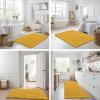image:imageSmiry Bathroom Toilet Rugs U Shaped 24x20 Extra Soft Absorbent Non Slip Rubber Backing Chenille Contour Bath Rugs for Toilet Machine Washable Contoured Bath Mats Navy BlueGolden Yellow