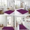 image:imageSmiry Bathroom Toilet Rugs U Shaped 24x20 Extra Soft Absorbent Non Slip Rubber Backing Chenille Contour Bath Rugs for Toilet Machine Washable Contoured Bath Mats Navy BlueViolet