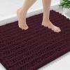 image:imageSmiry Bathroom Toilet Rugs U Shaped 24x20 Extra Soft Absorbent Non Slip Rubber Backing Chenille Contour Bath Rugs for Toilet Machine Washable Contoured Bath Mats Navy BlueBlack Cherry