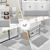 image:imageSmiry Bathroom Toilet Rugs U Shaped 24x20 Extra Soft Absorbent Non Slip Rubber Backing Chenille Contour Bath Rugs for Toilet Machine Washable Contoured Bath Mats Navy BlueLight Grey