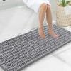 image:imageSmiry Bathroom Toilet Rugs U Shaped 24x20 Extra Soft Absorbent Non Slip Rubber Backing Chenille Contour Bath Rugs for Toilet Machine Washable Contoured Bath Mats Navy BlueGrey