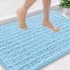 image:imageSmiry Bathroom Toilet Rugs U Shaped 24x20 Extra Soft Absorbent Non Slip Rubber Backing Chenille Contour Bath Rugs for Toilet Machine Washable Contoured Bath Mats Navy BlueSky Blue