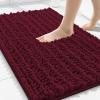 image:imageSmiry Bathroom Toilet Rugs U Shaped 24x20 Extra Soft Absorbent Non Slip Rubber Backing Chenille Contour Bath Rugs for Toilet Machine Washable Contoured Bath Mats Navy BlueBurgundy