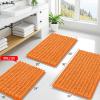 image:imageSmiry Bathroom Toilet Rugs U Shaped 24x20 Extra Soft Absorbent Non Slip Rubber Backing Chenille Contour Bath Rugs for Toilet Machine Washable Contoured Bath Mats Navy BlueOrange