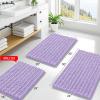 image:imageSmiry Bathroom Toilet Rugs U Shaped 24x20 Extra Soft Absorbent Non Slip Rubber Backing Chenille Contour Bath Rugs for Toilet Machine Washable Contoured Bath Mats Navy BluePurple