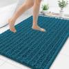 image:imageSmiry Bathroom Toilet Rugs U Shaped 24x20 Extra Soft Absorbent Non Slip Rubber Backing Chenille Contour Bath Rugs for Toilet Machine Washable Contoured Bath Mats Navy BluePeacock Blue