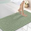 image:imageSmiry Bathroom Toilet Rugs U Shaped 24x20 Extra Soft Absorbent Non Slip Rubber Backing Chenille Contour Bath Rugs for Toilet Machine Washable Contoured Bath Mats Navy BlueSage Green