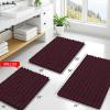image:imageSmiry Bathroom Toilet Rugs U Shaped 24x20 Extra Soft Absorbent Non Slip Rubber Backing Chenille Contour Bath Rugs for Toilet Machine Washable Contoured Bath Mats Navy BlueBlack Cherry