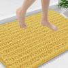 image:imageSmiry Bathroom Toilet Rugs U Shaped 24x20 Extra Soft Absorbent Non Slip Rubber Backing Chenille Contour Bath Rugs for Toilet Machine Washable Contoured Bath Mats Navy BlueYellow