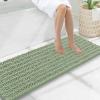 image:imageSmiry Bathroom Toilet Rugs U Shaped 24x20 Extra Soft Absorbent Non Slip Rubber Backing Chenille Contour Bath Rugs for Toilet Machine Washable Contoured Bath Mats Navy BlueSage Green