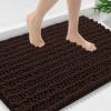 image:imageSmiry Bathroom Toilet Rugs U Shaped 24x20 Extra Soft Absorbent Non Slip Rubber Backing Chenille Contour Bath Rugs for Toilet Machine Washable Contoured Bath Mats Navy BlueBrown