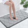 image:imageSmiry Memory Foam Bath Mat 30x20 Ultra Soft NonSlip Bathroom Rugs Plush Water Absorbent Quick Dry and Machine Washable Floor Mat for Shower Tub amp Home Decor Navy BlueGrey