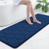 image:imageSmiry Memory Foam Bath Mat 30x20 Ultra Soft NonSlip Bathroom Rugs Plush Water Absorbent Quick Dry and Machine Washable Floor Mat for Shower Tub amp Home Decor Navy BlueNavy Blue