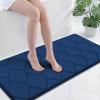 image:imageSmiry Memory Foam Bath Mat 30x20 Ultra Soft NonSlip Bathroom Rugs Plush Water Absorbent Quick Dry and Machine Washable Floor Mat for Shower Tub amp Home Decor Navy BlueNavy Blue