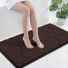 image:imageSmiry Memory Foam Bath Mat 30x20 Ultra Soft NonSlip Bathroom Rugs Plush Water Absorbent Quick Dry and Machine Washable Floor Mat for Shower Tub amp Home Decor Navy BlueBrown